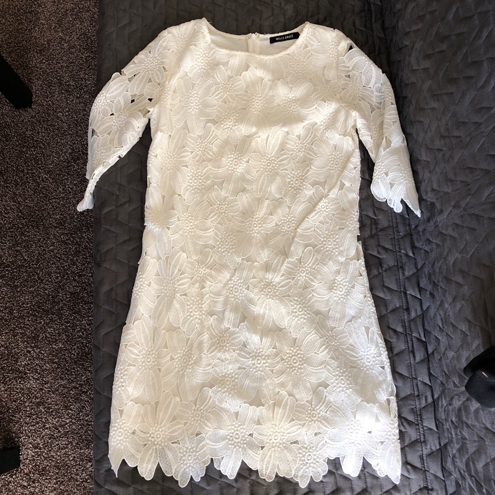 Wells Grace floral white dress